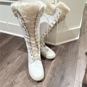 RARE vintage fur and lurex fur timberland boots